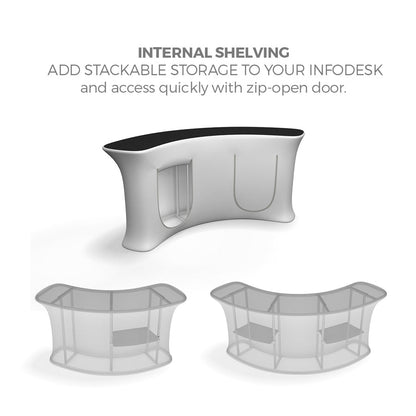 Middle Shelf B for Convex Curved Waveline® Infodesk Counters