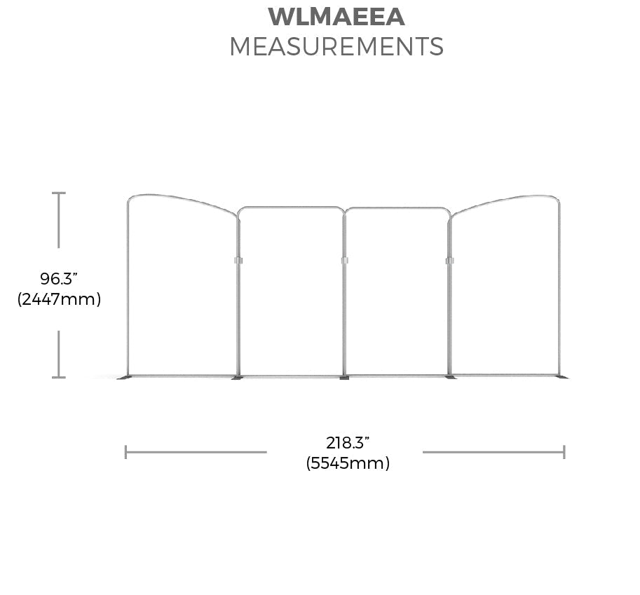 20ft WaveLine® Media Tension Fabric Display w/ Case and Lights (WLMAEEA Kit 02)