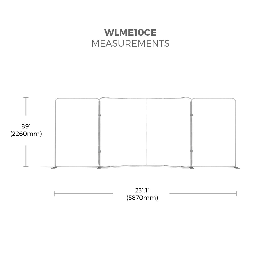 20ft WaveLine® Media Tension Fabric Display w/ Case and Lights (WLME10CE Kit 02)