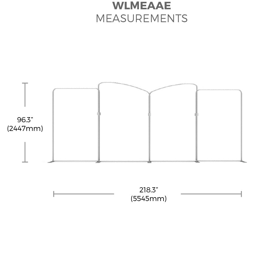 20ft WaveLine® Media Tension Fabric Display w/ Case and Lights (WLMEAAE Kit 02)