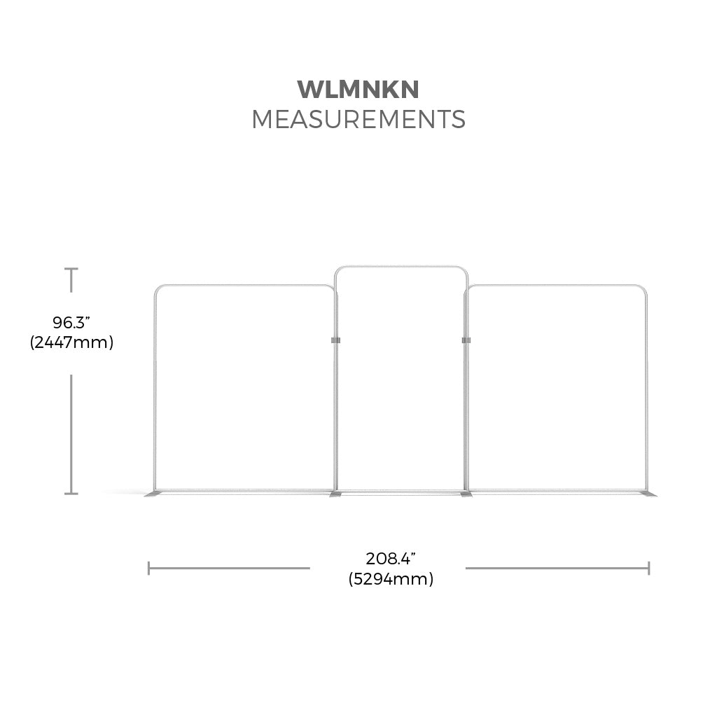 20ft WaveLine® Media Tension Fabric Display w/ Case and Lights (WLMNKN Kit 02)